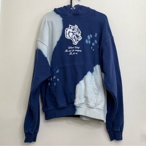 Blue and White Darc Sport Wave Wolf Hoodie